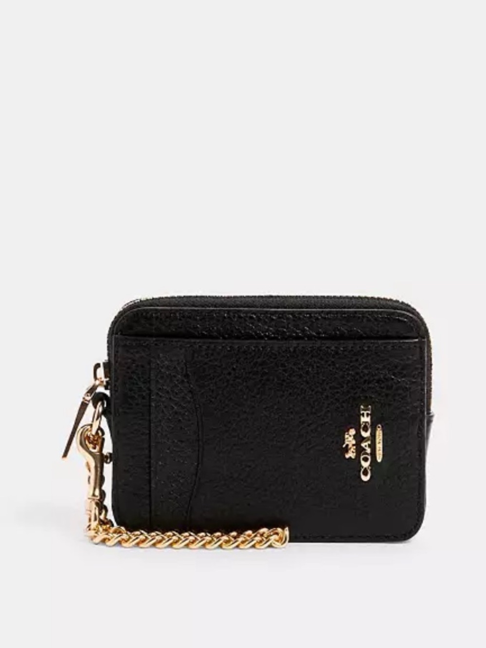 NEW COACH Black Zip Card Case